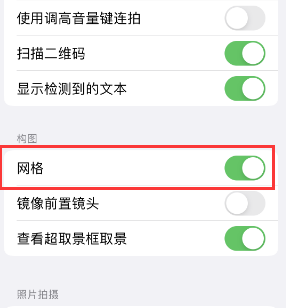 特克斯苹果手机维修网点分享iPhone如何开启九宫格构图功能 