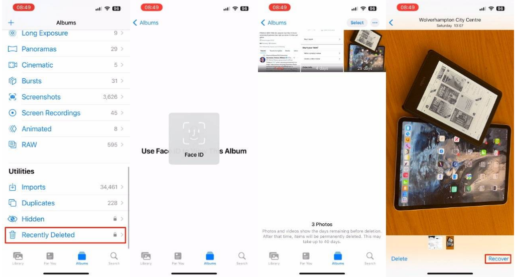 特克斯苹果14维修分享 iPhone14 上恢复已删除的照片 