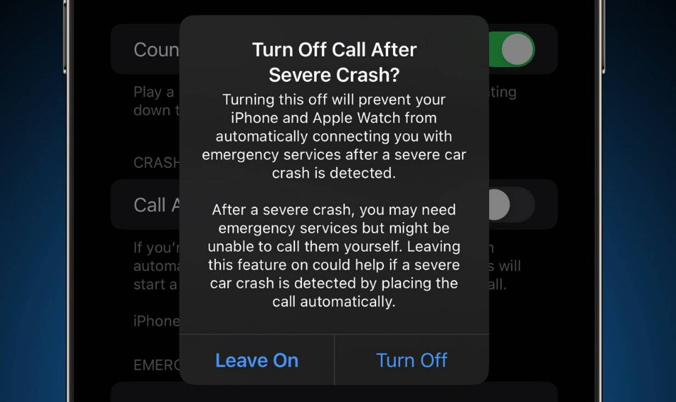 特克斯苹果14维修分享 iPhone 14 和 Apple Watch 上关闭崩溃检测 