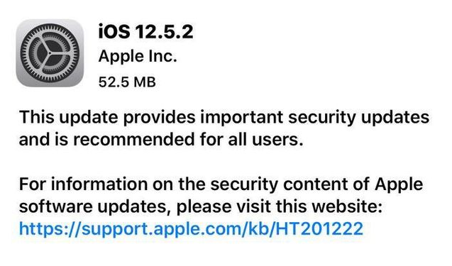 特克斯苹果手机维修分享iOS12.5.2发布，建议所有老苹果用户安装 